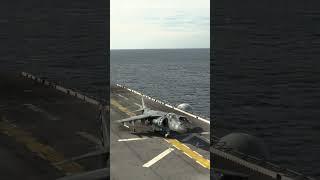 Harrier Landing #aircraftcarrier #harrier #fighterjets #aviation #military