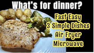 AIR FRYER Pork Loin Chops Almond Broccoli Golden Potatoes | Step by Step Dinner Recipe for 2