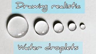 How to draw easy realistic water droplets | 5 easy steps | realism art tutorial