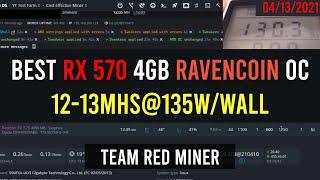 RVN RX 570 4GB OC Settings for mining Ravencoin 12mhs-13mhs @135w at wall - Best Efficiency by far