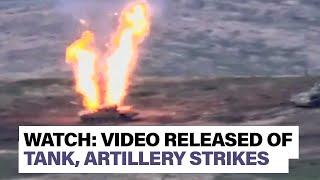 See tanks destroyed, soldiers dodge airstrikes in harrowing footage