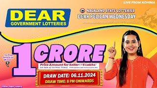 LOTTERY LIVE DEAR 8 PM 06.11.2024 NAGALAND STATE LOTTERY LIVE DRAW LOTTERY SAMBAD LIVE FROM KOHIMA