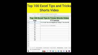 #17 Top 100 Excel Tips and Tricks Shorts Video | Deepak Jhanswa | IF Formula | IF Function | #if