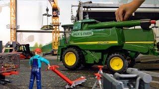 BRUDER TRACTORS for Children FARM WORLD all machines in  Bruder John Deere Combine Harvester!