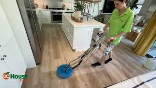 WOW! What a difference in cleaning this vinyl floor!