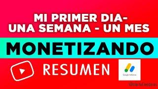 Mi primer DÍA, semana, mes MONETIZANDO en Youtube 2023 | RESUMEN | Primer pago en Youtube