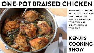 Easy One-Pot Braised Chicken with Cabbage, Bacon, and Potatoes | Kenji's Cooking Show