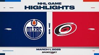 NHL Highlights | Oilers vs. Hurricanes - March 1, 2025