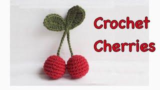 How to crochet cherries/ crochet fruit/ crochet cherries keyring