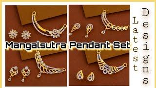 22kt Gold Stylish Diamond Mangalsutra Pendant Set || Latest Unique Mangalsutra Pendant Designs