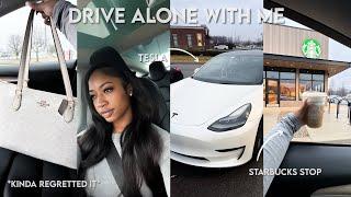 DRIVE WITH ME ON A 5 HOUR SOLO ROAD TRIP | funny moments, playlist, yapping, I have a tesla!?! + etc