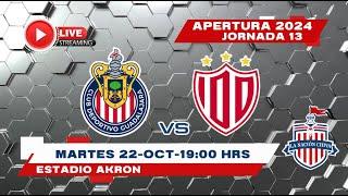 CHIVAS VS NECAXA EN VIVO JORNADA 13 LIGA MX APERTURA 2024