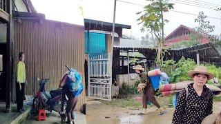 The biological mother was surprised to see her daughter carrying many belongings