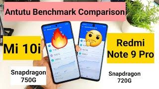 Mi 10i vs redmi note 9 pro Antutu benchmark comparison