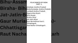 Folk dances of India AP,Assam,Bihar,Chhattisgarh #tnpsc #study #culture