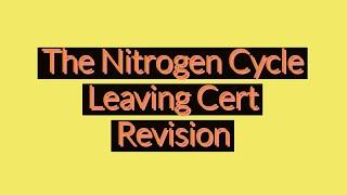 Nitrogen Cycle-Leaving Cert Biology 2022-Updated for revision