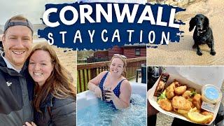 CORNWALL VLOG!   hot tub lodge, beaches, best food & harbour villages • dog-friendly UK staycation