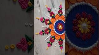 Easy rangoli designs for beginners 🪔#diwali#rangoli#rangolidesigns