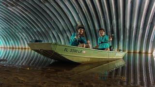 Fishing INSIDE of a MASSIVE PIPE!!