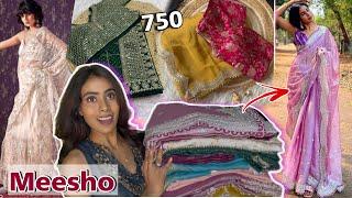 MEESHO Saree Haul 2025 |Affordable Organza SareesI Jimmy Choo Saree Review | starting @750