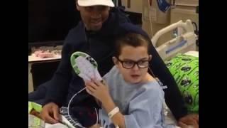 Russell Wilson with Mason at Seattle Children's Hospital