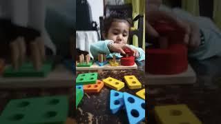 1.3year baby's hand eye coordinaton activity, motor skill development #cutebaby #trending