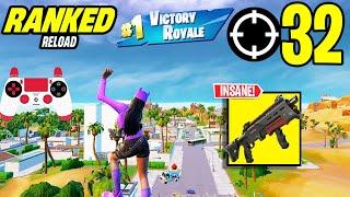 32 Elimination Solos "Ranked RELOAD” Gameplay Wins (Fortnite Chapter 6 PS4 Controller)