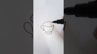 coffee cup line art | Mrs Artist