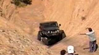 Jeep rolls on "Hell's Revenge" trail.  MOAB