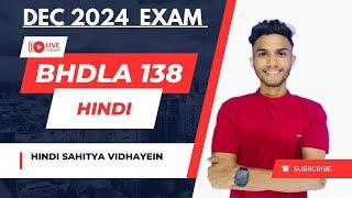 BHDLA 138 | HINDI SAHITYA VIDHAYEIN IMPORTANT QUESTIONS  MARATHON LIVE | IGNOU WALAY