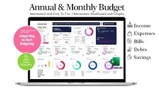 Annual Budget Planner | Personal Budget | Annual Budget Excel Dashboard 2024 Tutorial