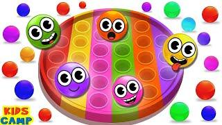 ️ POP IT Dancing Colorful Balls,  Finger Family Song | Educational Videos For Toddlers 