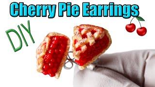 Polymer clay Cherry Pie Earrings Tutorial. DIY Clay Earrings