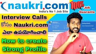 how to create a profile in naukri.com | Naukri.com Tips | How to Get More Interview Calls In Telugu