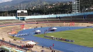 Corporate Area Champs 2018. Christopher Scott of Jamaica College in the class 4 100m