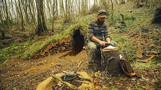 Bushcraft Survival Underground Shelter Building -  In The Wilderness With My Dogs