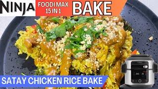 SATAY CHICKEN RICE BAKE *BAKE* | NINJA FOODI One-Pot Recipe | Satay Chicken with Rice and vegetables