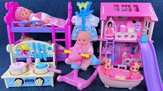 15 Minutes Satisfying with Unboxing Cute Princess Villa Playset，Bunk Beds Toys Review | ASMR