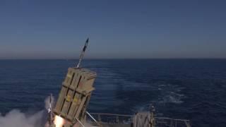 Iron Dome interception from a Navy Vessel