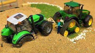 Bruder RC Tractor Deutz Stuck! John Deere Tractor RC Action Video