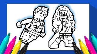 Ms Marvel and Captain Marvel Coloring page | LEGO Superheroes 2 Avengers
