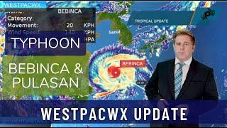 Typhoon Pulasan forms near Guam while Bebinca nears landfall in Shanghai