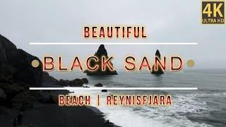 Black Sand Beach | Black beach Reynisfjara | Beach Walk | Travel World | 4K