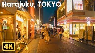 [TOKYO WALK] Fashionable Harajuku night rain walk, Jul.2021