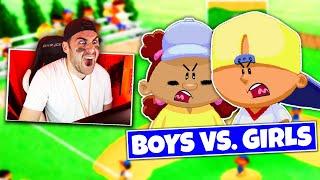 Backyard Baseball but it's the best BOYS vs. the best GIRLS...