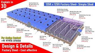 Simple truss work - Factory Shed design -  350ft x 125 ft