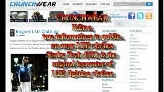 yahoo crunchwear LED jacket   true informations to public original innovator simky tech HK