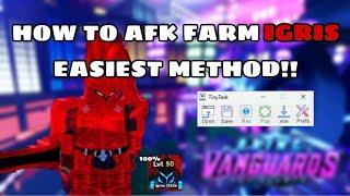 HOW TO *AFK* FARM IGRIS DOUBLE DUNGEON EASIEST NEW METHOD IN ANIME VANGUARDS | TINY TASK MACRO!