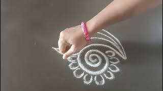 daily use rangoli || rangoli || rangoli design || rangoli kolam || muggulu || freehand rangoli