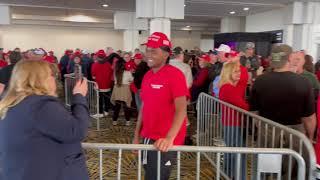 Donald Trump supporters line up ahead of Detroit rally